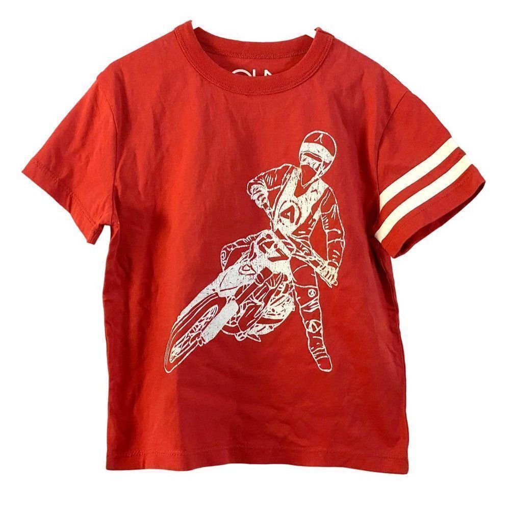 Chaser Boys Girls Red Biker Motocross Dirt Bike Graphic Tee Top Kids Sz 6  NWOT
